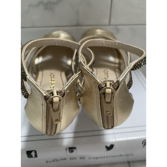 Caparros Platino Metallic Gold Open Toes Sz 61/2 M - Picture 5 of 12